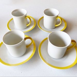 The Toscany Collection 4 Yellow Tip Coffee Tea Cup